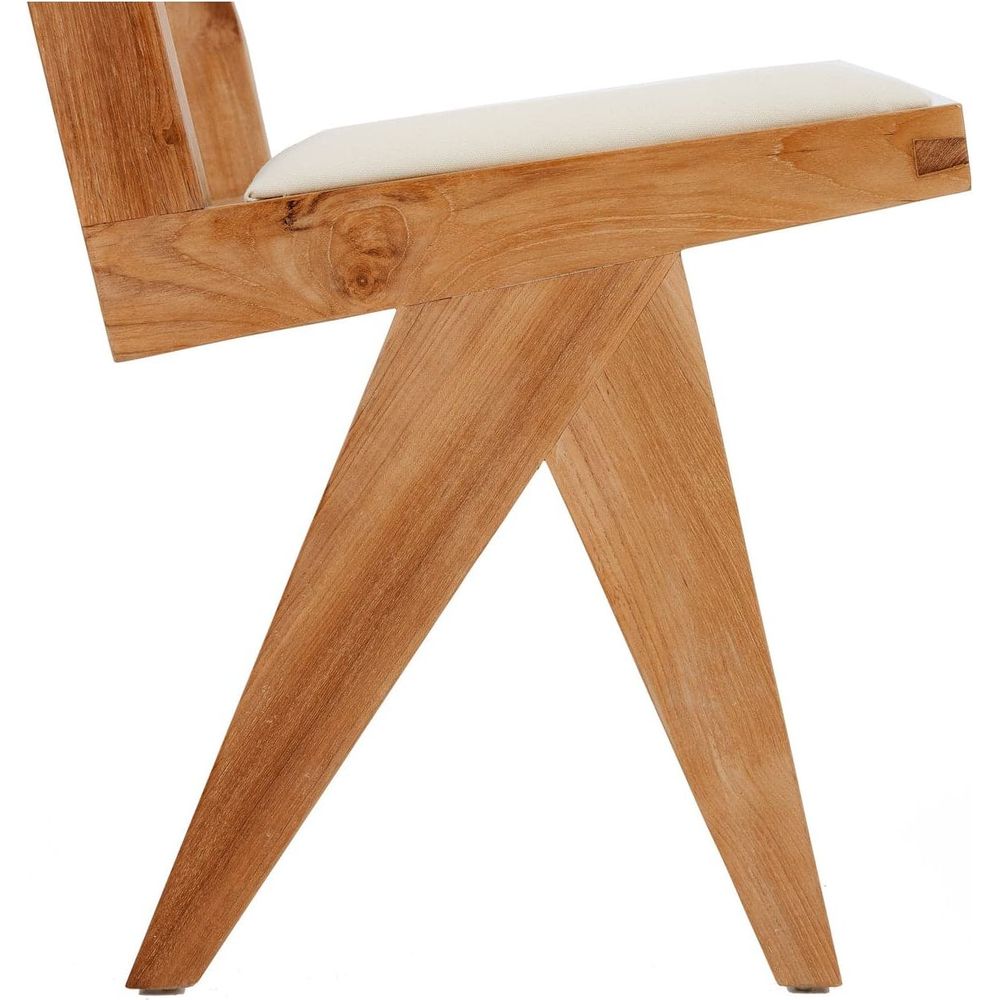Jeanneret Dining Side Chair with Seat Pad and Hand Caned Back-France & Son-FL1338-Dining ChairsWhitewashed-Single-12-France and Son