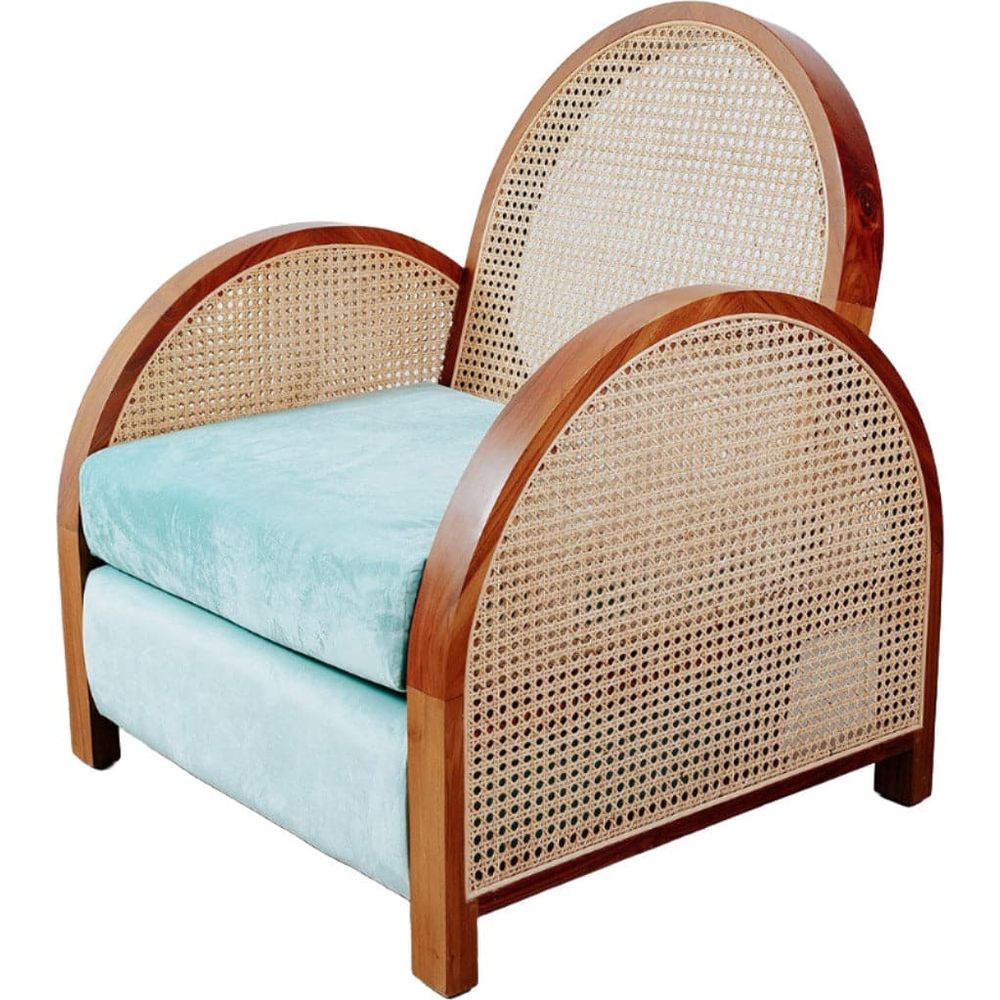 Arc Cane Lounge Chair-France & Son-FL1342-Lounge Chairs-1-France and Son