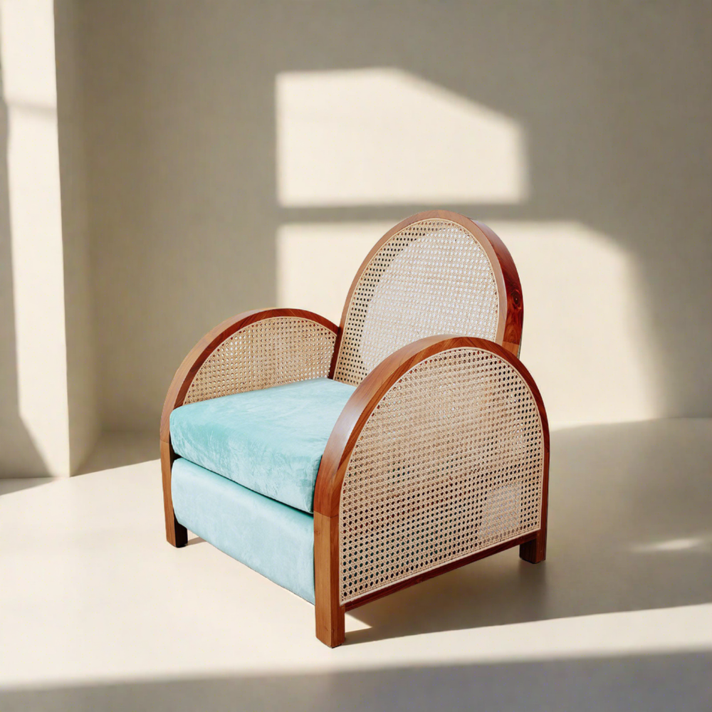 Arc Cane Lounge Chair-France & Son-FL1342-Lounge Chairs-1-France and Son
