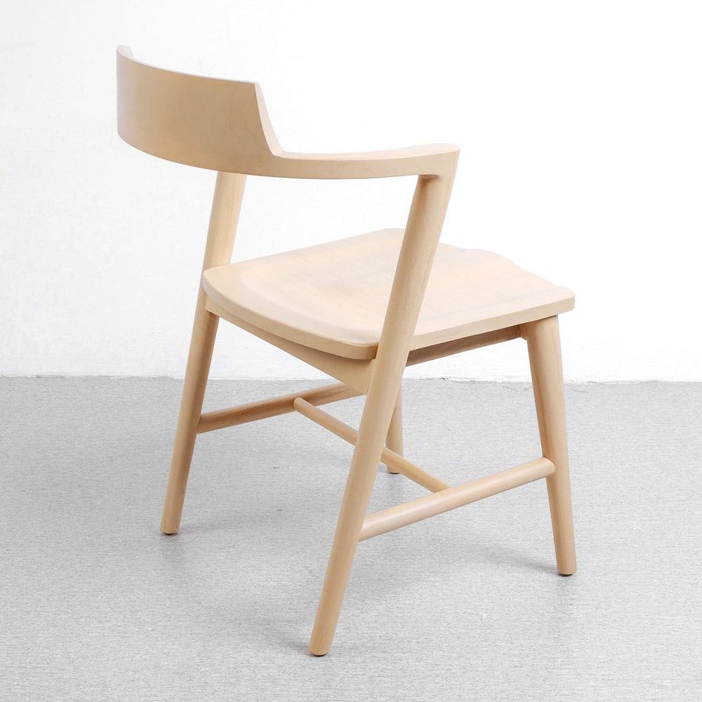 Teak Elbow Z Dining Chair-France & Son-FL1352IVORY-Dining ChairsIvory-3-France and Son