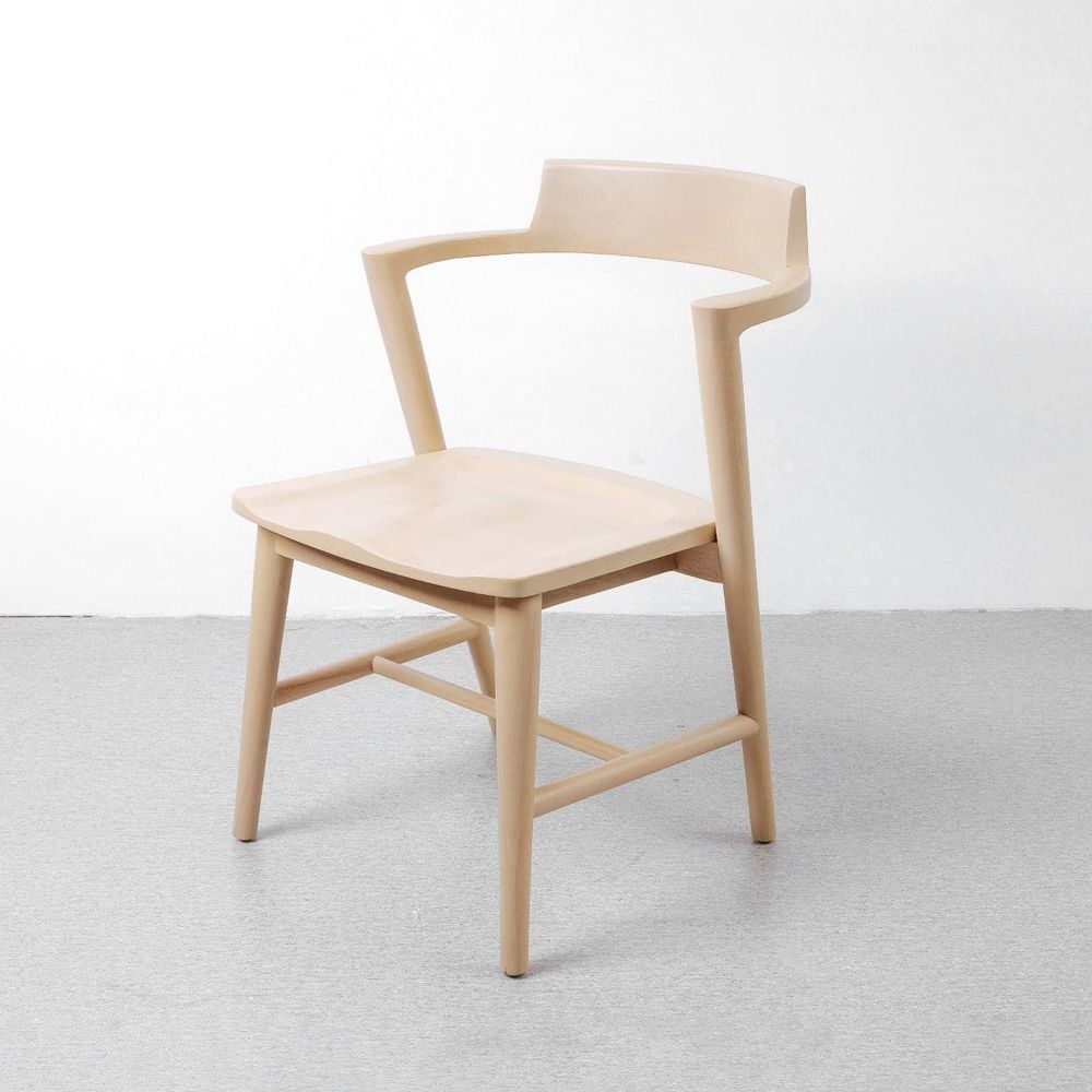 Teak Elbow Z Dining Chair-France & Son-FL1352IVORY-Dining ChairsIvory-1-France and Son