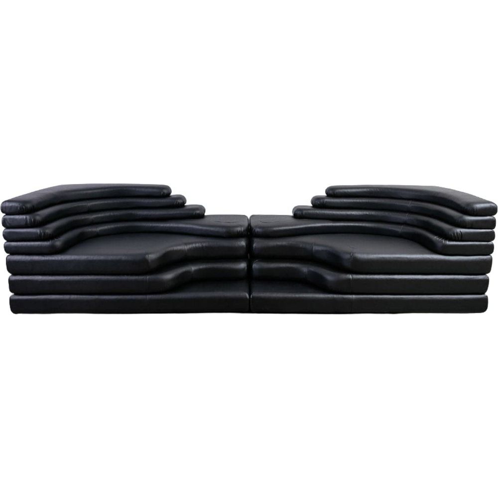 Terrazza Sofa - Leather-France & Son-FL2468LBLKR-SofasBlack-Right-7-France and Son