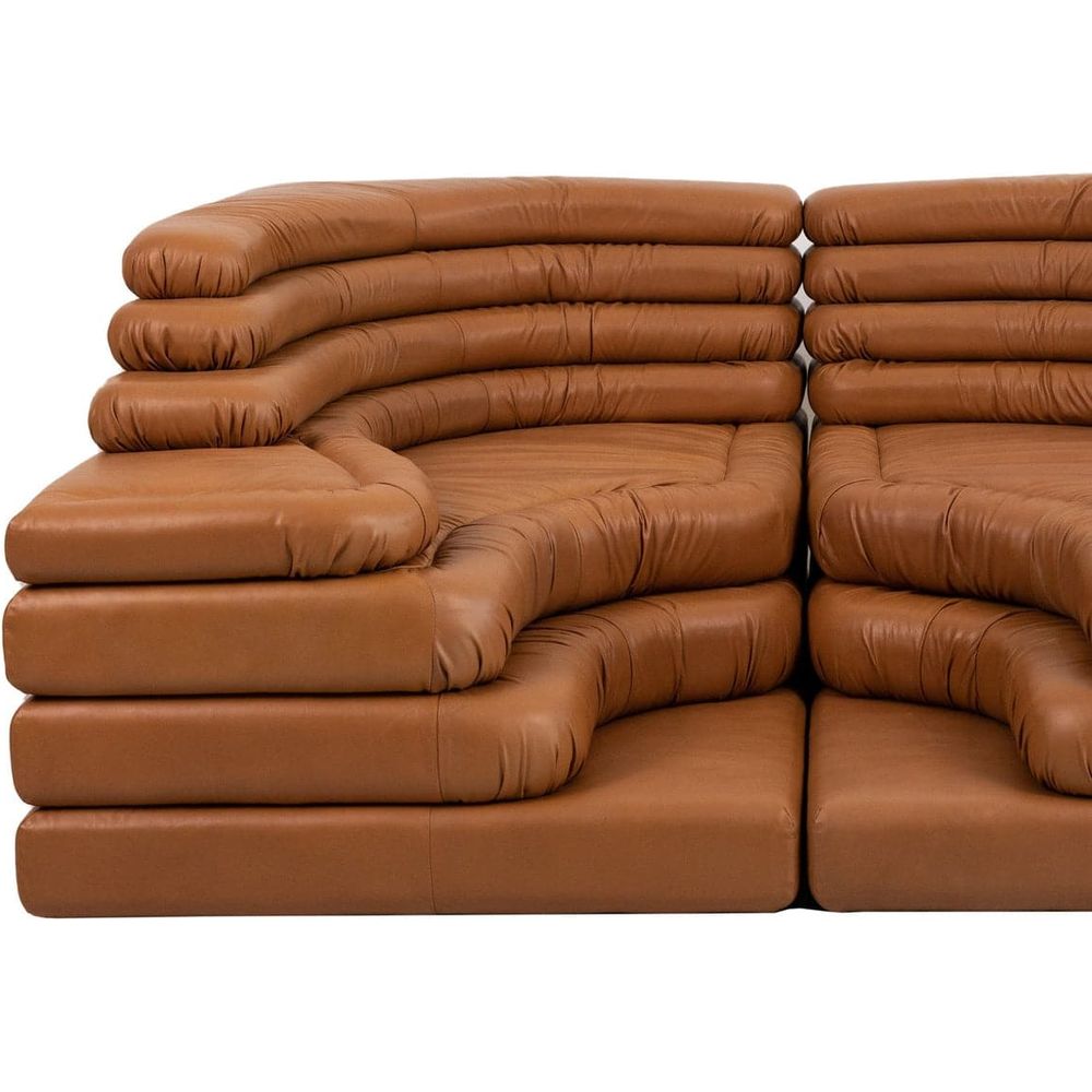 Terrazza Sofa - Leather-France & Son-FL1357LBRNL-SofasBrown-Left-11-France and Son