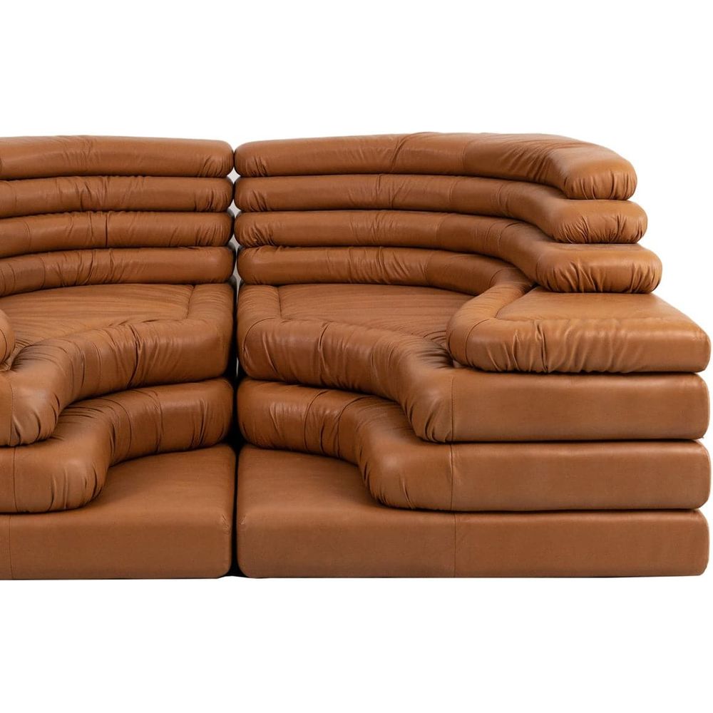 Terrazza Sofa - Leather-France & Son-FL1357LBRNR-SofasBrown-Right-12-France and Son