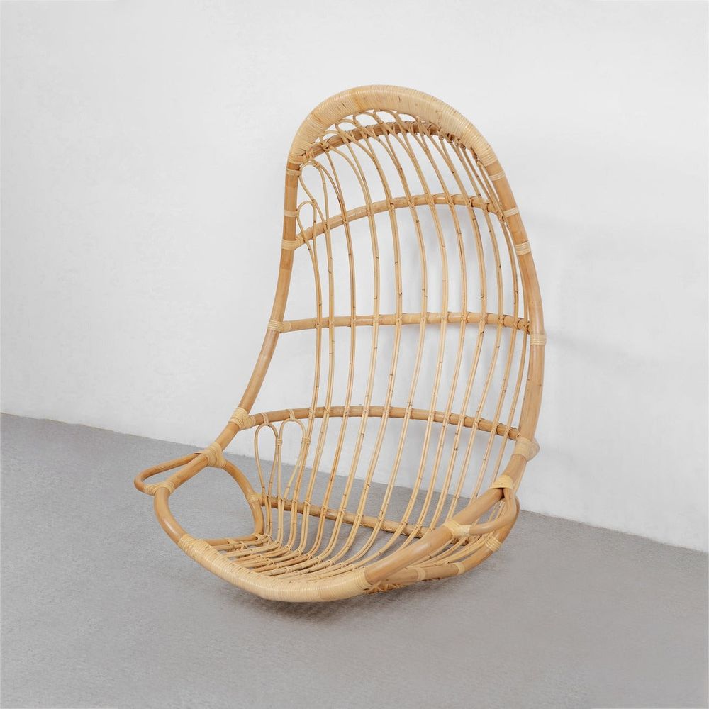 Viggo Rattan Hanging Cage Chair-France & Son-FL1364NEW-Lounge Chairs-1-France and Son