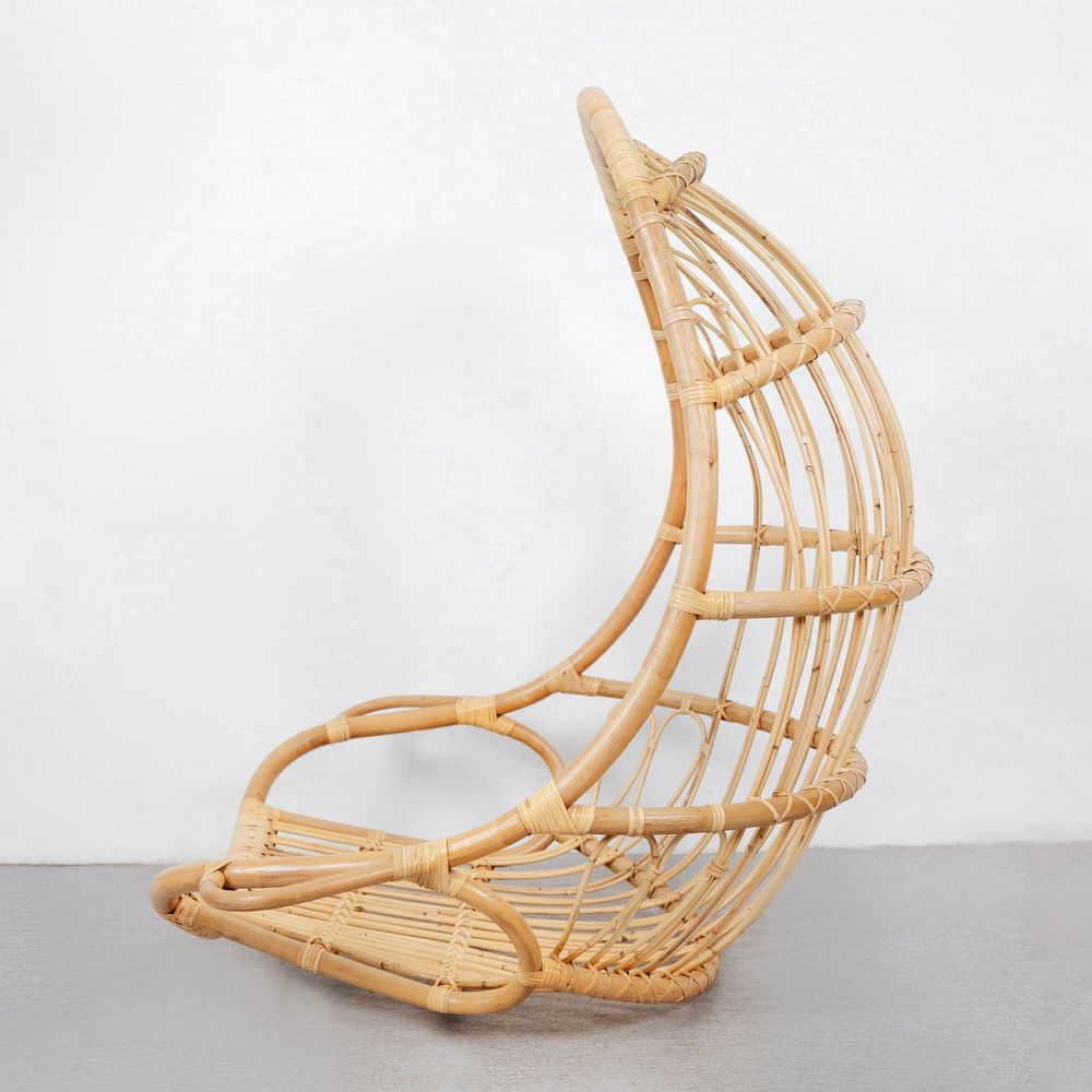 Viggo Rattan Hanging Cage Chair-France & Son-FL1364NEW-Lounge Chairs-3-France and Son