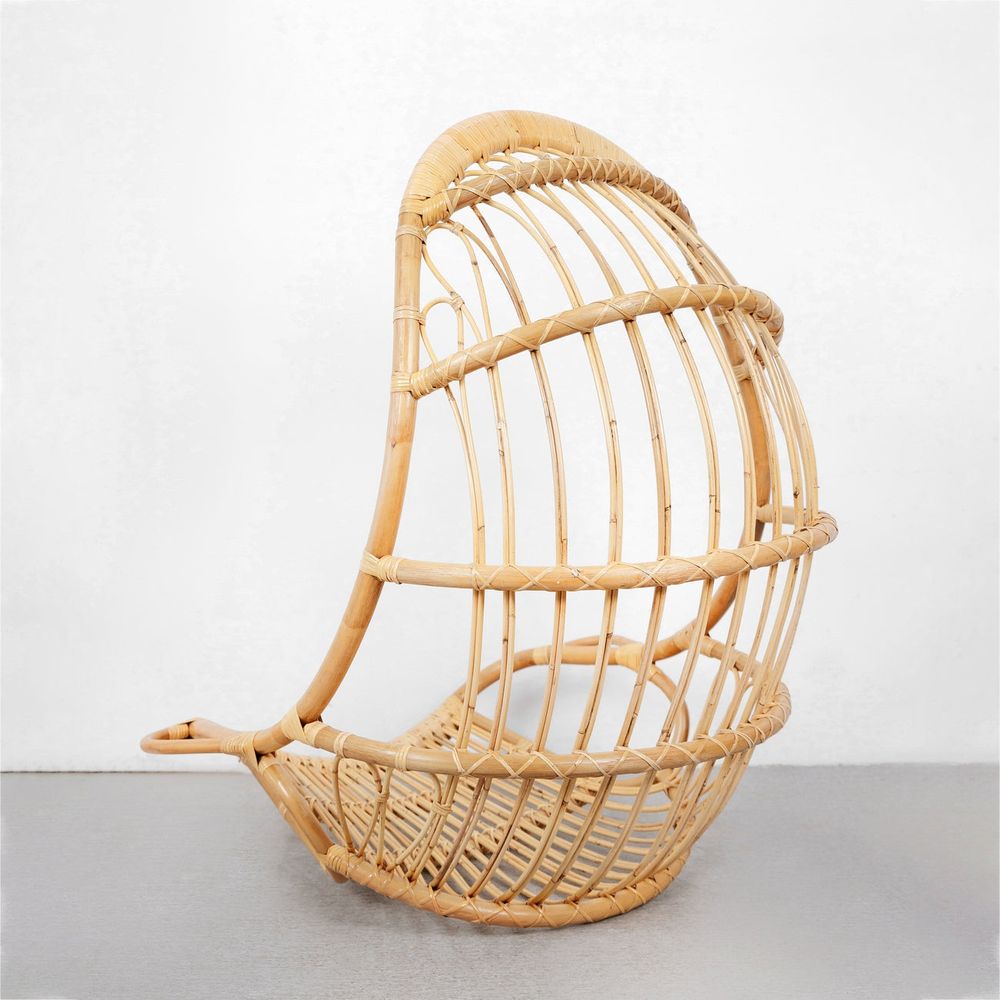 Viggo Rattan Hanging Cage Chair-France & Son-FL1364NEW-Lounge Chairs-5-France and Son