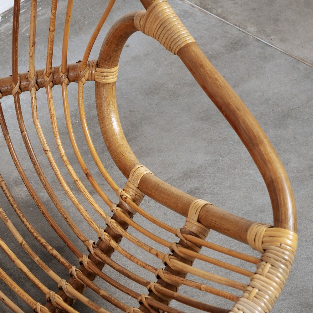 Viggo Rattan Hanging Cage Chair-France & Son-FL1364NEW-Lounge Chairs-4-France and Son
