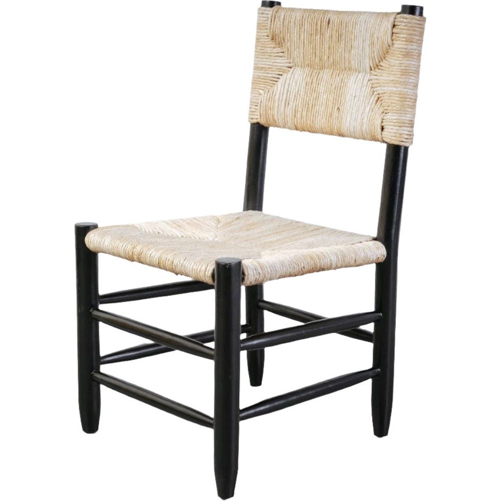Perriand Dordogne Dining Chair-France & Son-FL1365BLK-Dining ChairsBlack and Natural-5-France and Son