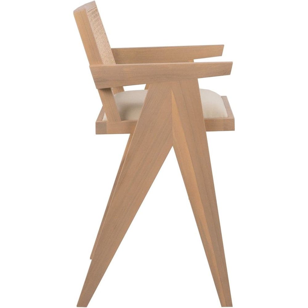 Jeanneret Barstool With Arms and Back with Padded Seat-France & Son-FL1375CNTR-Bar StoolsCounter Height-7-France and Son