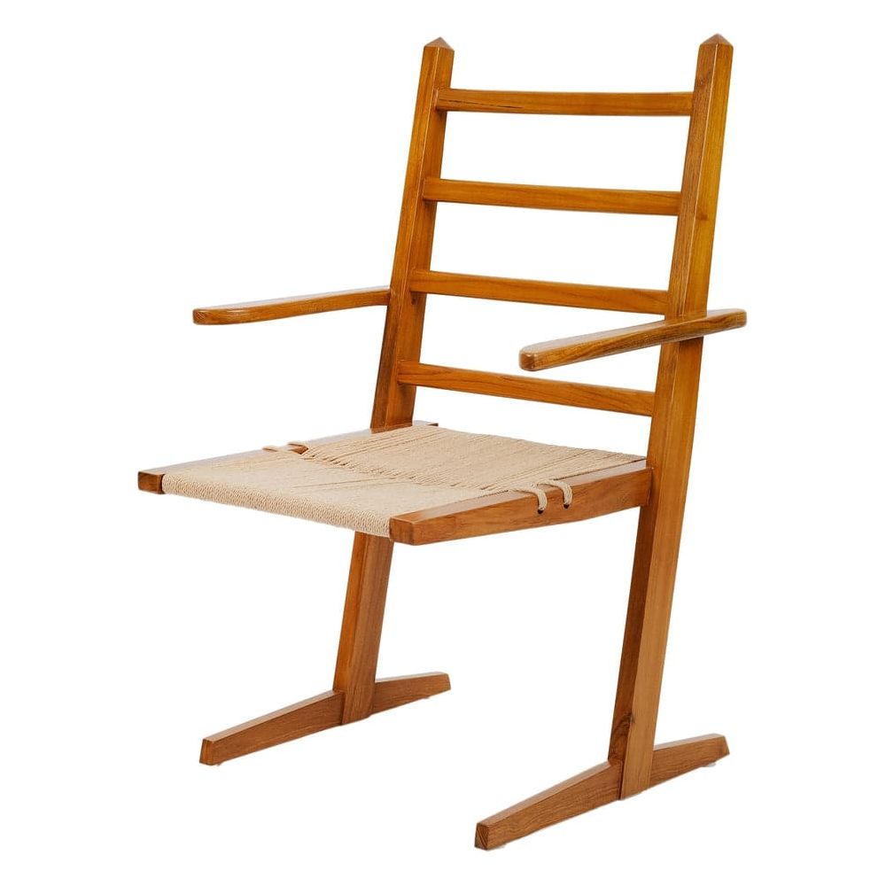 Parallel Teak Cantilever Chair-France & Son-FL1383ARM-Dining Chairs-1-France and Son