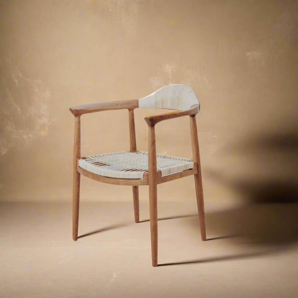 Wegner Kennedy Teak Chair with Hand-Caned Seat-France & Son-FL1389-Dining Chairs-1-France and Son