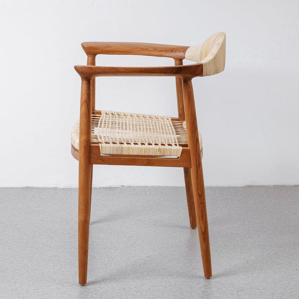 Wegner Kennedy Teak Chair with Hand-Caned Seat-France & Son-FL1389-Dining Chairs-5-France and Son