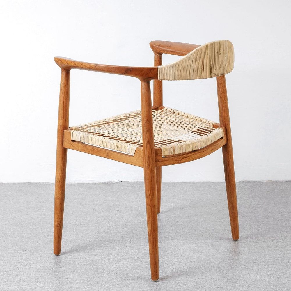 Wegner Kennedy Teak Chair with Hand-Caned Seat-France & Son-FL1389-Dining Chairs-4-France and Son