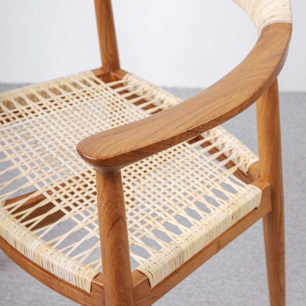 Wegner Kennedy Teak Chair with Hand-Caned Seat-France & Son-FL1389-Dining Chairs-3-France and Son