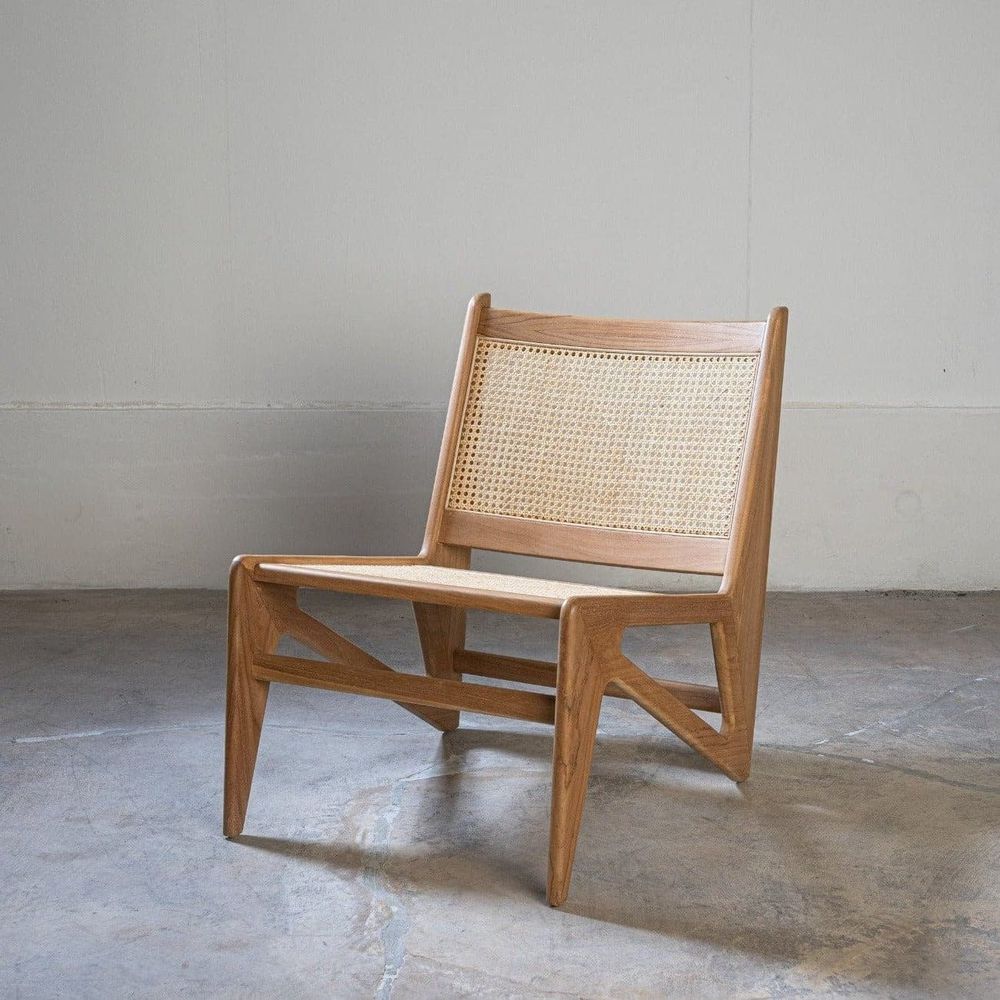 Jeanneret Kangaroo Lounge Chair with Cutout-France & Son-FL1390NTRL-Lounge ChairsTeak-3-France and Son