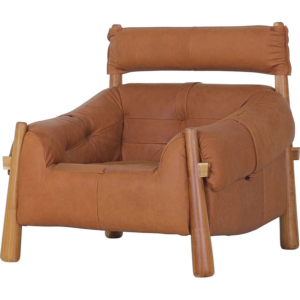 Percival Lounge Chair - Brown Leather