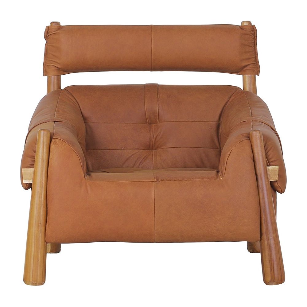 Percival Lounge Chair - Brown Leather