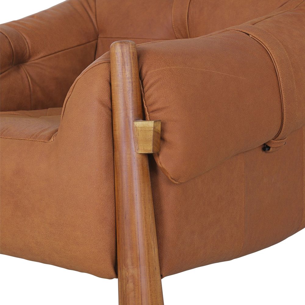 Percival Lounge Chair - Brown Leather