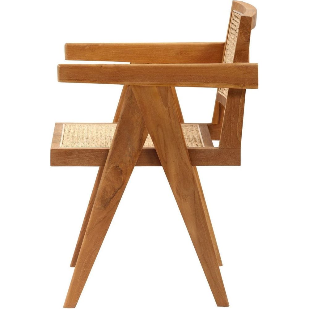 Mid Century Hand Cane Jeanneret Armchair Type 1-France & Son-FL1396NTRL-Dining ChairsNatural Teak-Single-2-France and Son