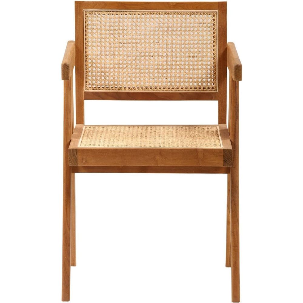 Mid Century Hand Cane Jeanneret Armchair Type 1-France & Son-FL1396NTRL-Dining ChairsNatural Teak-Single-1-France and Son