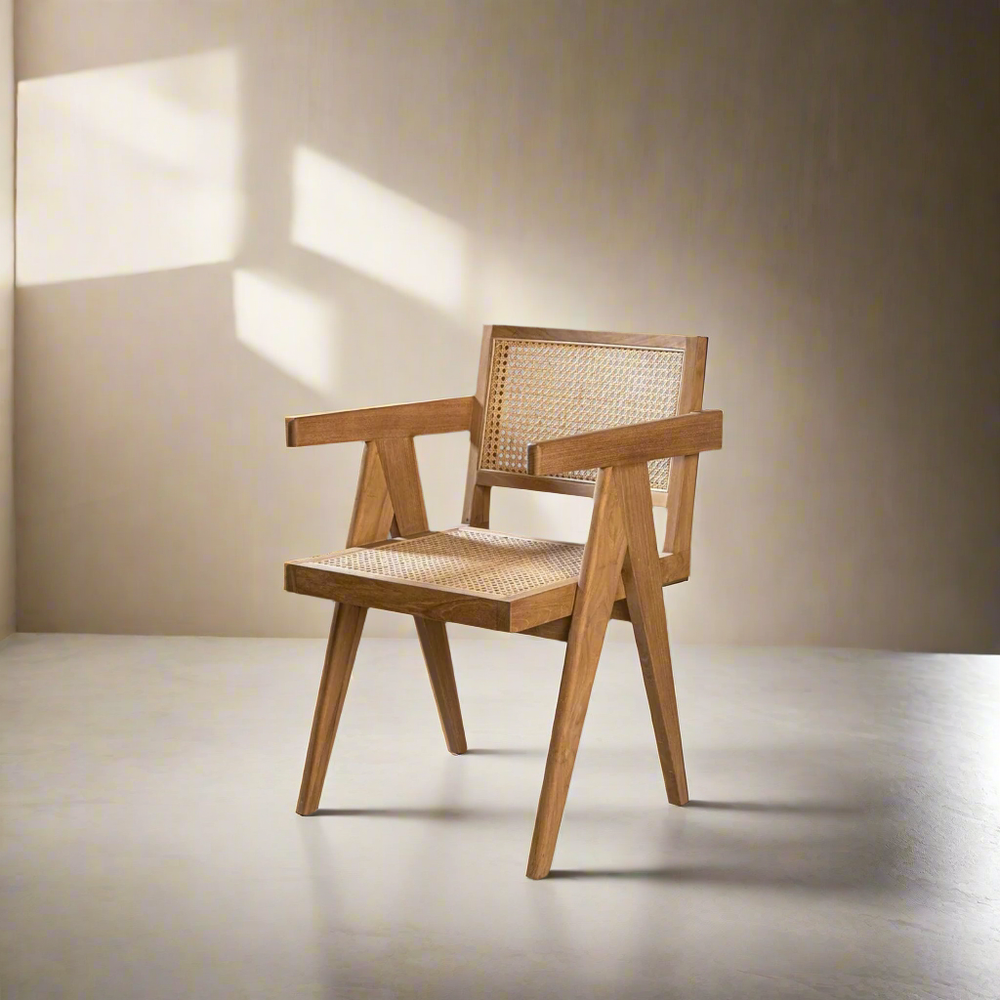 Jeanneret Dining Armchair Type 1-France & Son-FL1396NTRL-Dining ChairsNatural Teak-Single-1-France and Son