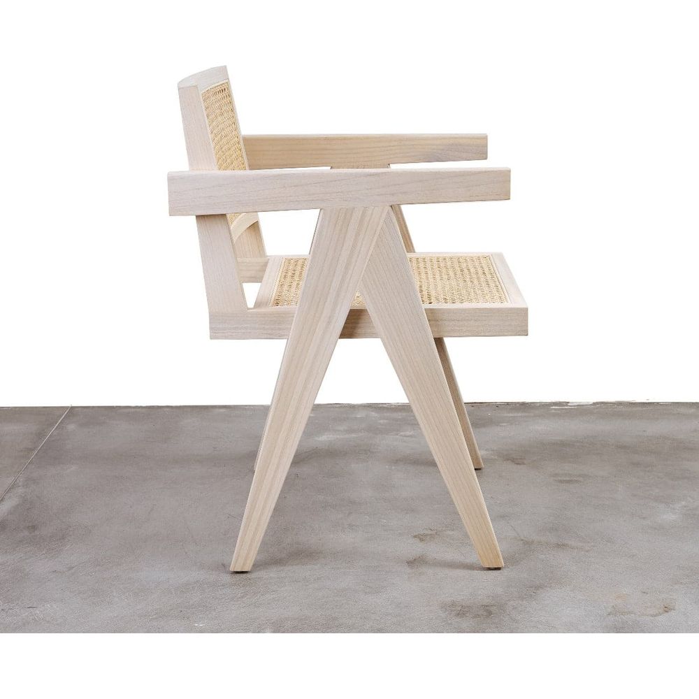 Mid Century Hand Cane Jeanneret Armchair Type 1-France & Son-FL1396NTRL-Dining ChairsNatural Teak-Single-9-France and Son