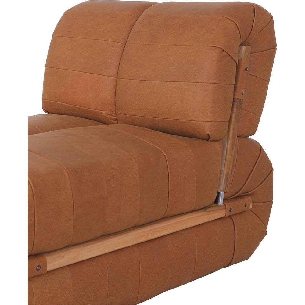 Percival Armless Lounge Chair - Brown Leather