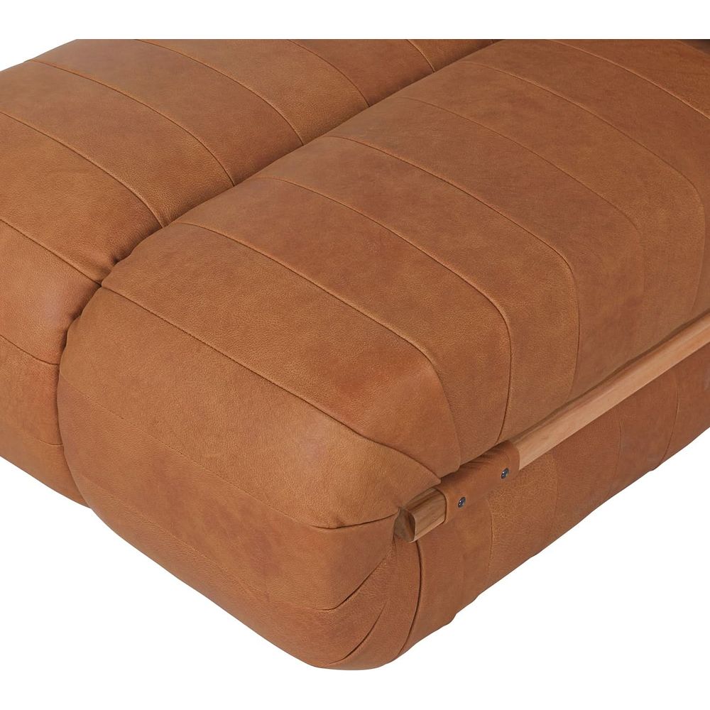 Percival Armless Lounge Chair - Brown Leather