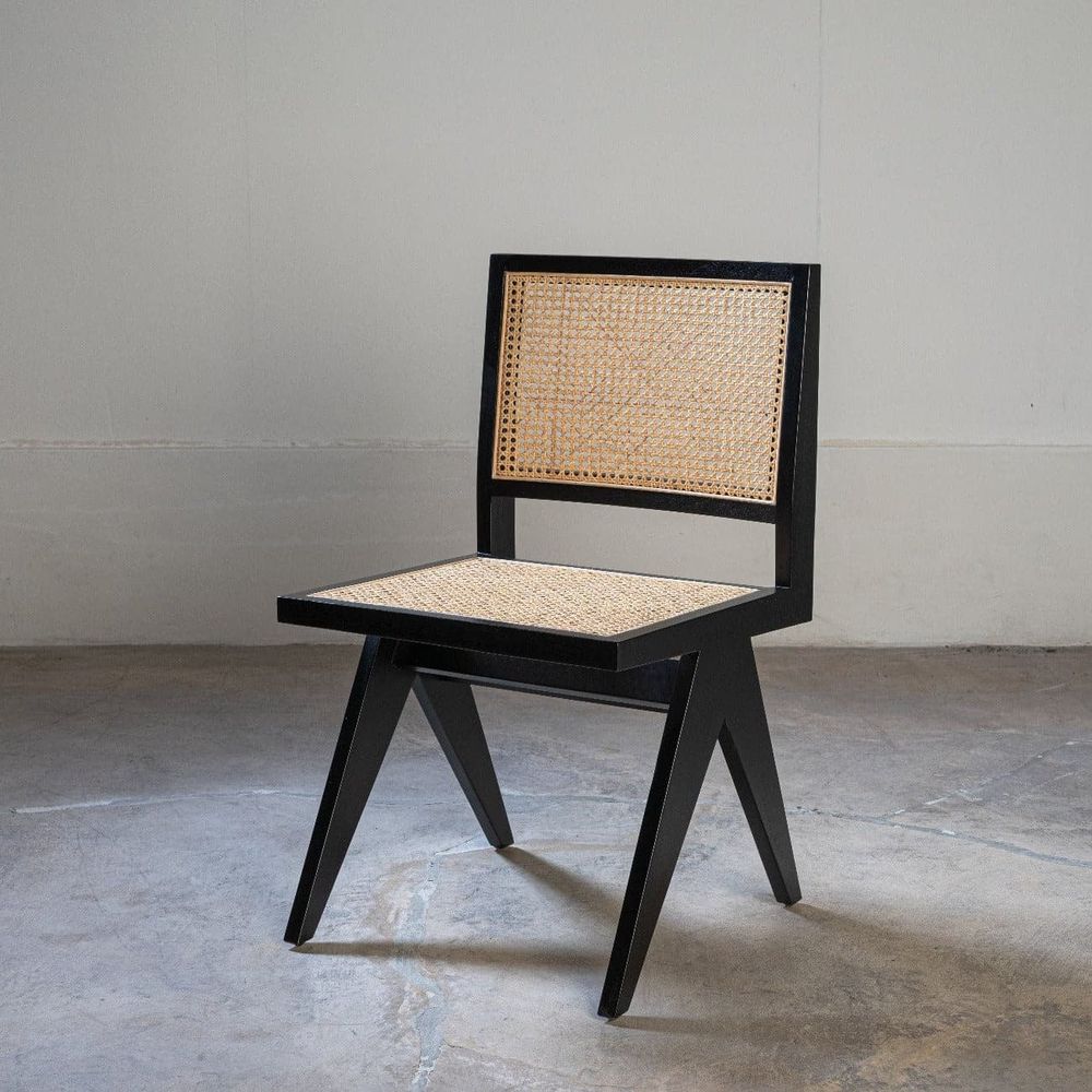 Jeanneret Side Chair Type 1-France & Son-FL1398BLK-Dining ChairsBlack-Single-6-France and Son