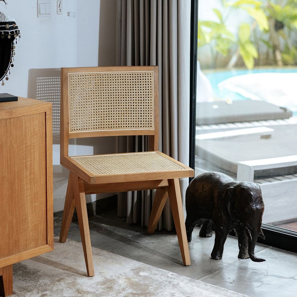 Jeanneret Side Chair Type 1-France & Son-FL1398NTRL-Dining ChairsNatural Teak-Single-2-France and Son