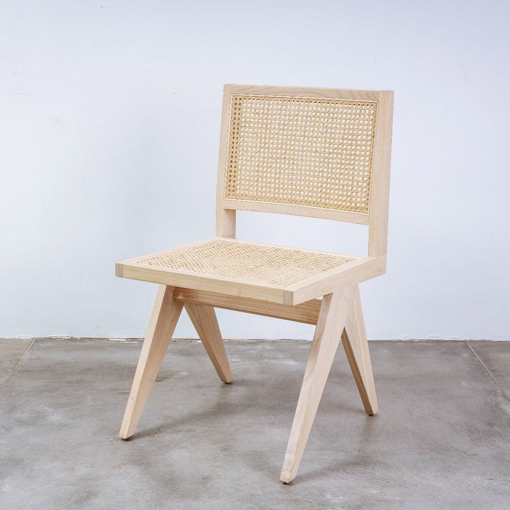 Jeanneret Side Chair Type 1-France & Son-FL1398OAK-Dining ChairsOak-Single-1-France and Son
