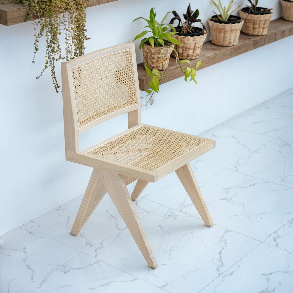 Jeanneret Side Chair Type 1-France & Son-FL1398OAK-Dining ChairsOak-Single-3-France and Son