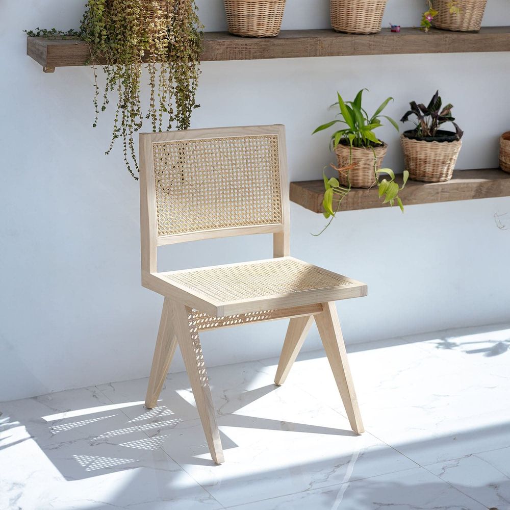 Jeanneret Side Chair Type 1-France & Son-FL1398OAK-Dining ChairsOak-Single-2-France and Son