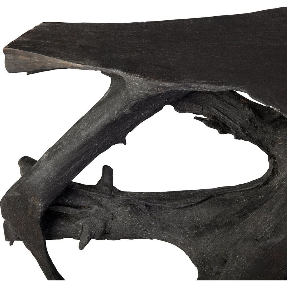 Organic Teak Console Table - Burnt Black-France & Son-FL1413BLK-Console TablesBlack-2-France and Son