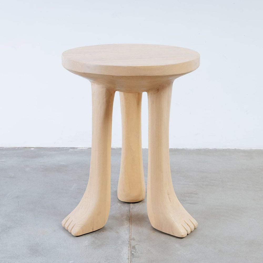 Paw Foot Pedestal Side Table-France & Son-FL1433IVORY-Side Tables-4-France and Son