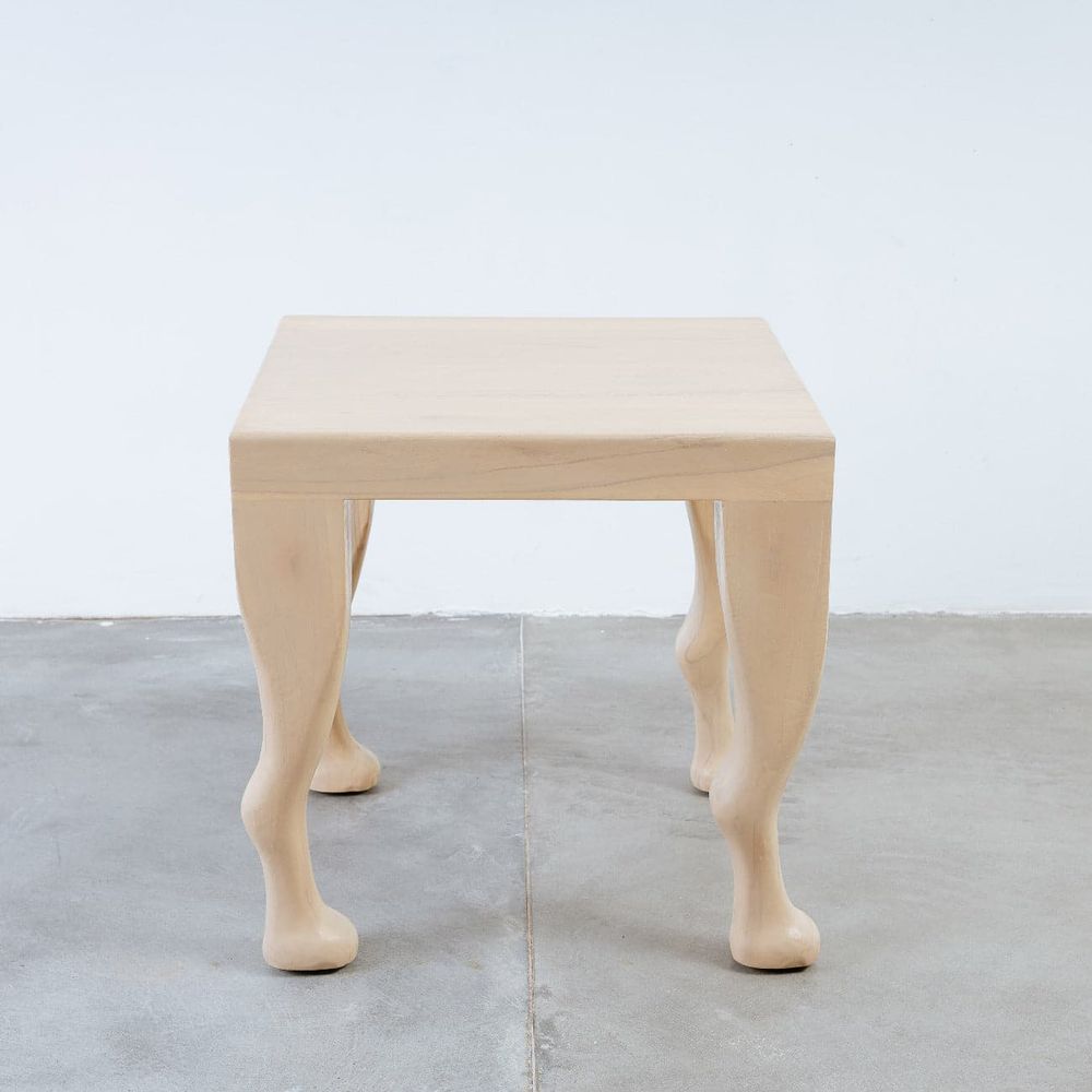 Paw Foot End Table-France & Son-FL1434IVORY-Side TablesSquare-2-France and Son