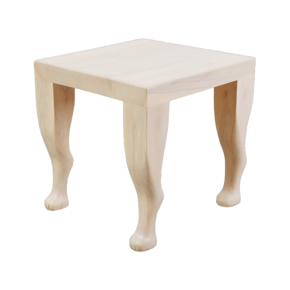 Paw Foot End Table-France & Son-FL1434IVORY-Side TablesSquare-1-France and Son