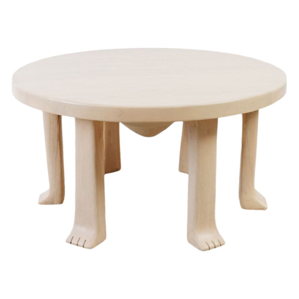 Paw Foot Round Coffee Table-France & Son-FL1436IVORY-Coffee Tables-1-France and Son