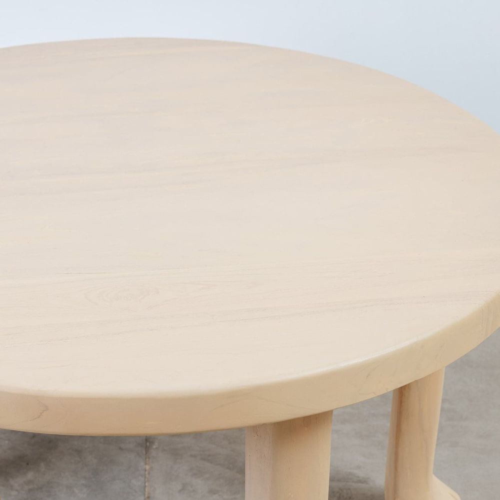 Paw Foot Round Coffee Table-France & Son-FL1436IVORY-Coffee Tables-4-France and Son