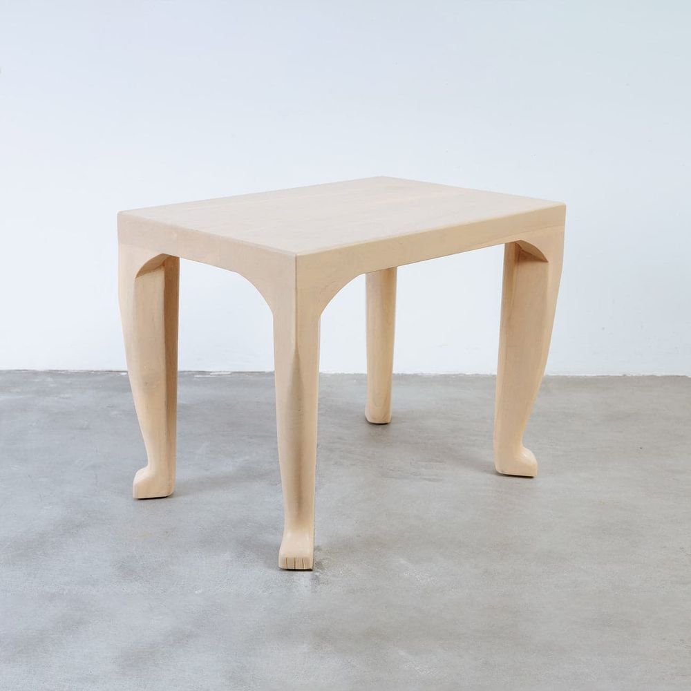 Paw Foot End Table-France & Son-FL1437IVORY-Side TablesRectangle-6-France and Son