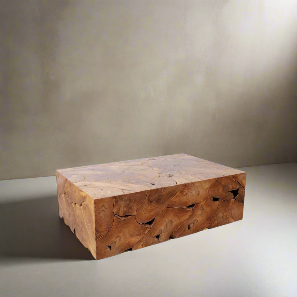 Teak Wood Organic Coffee Table - Rectangle-France & Son-FL1470L-Coffee Tables-1-France and Son