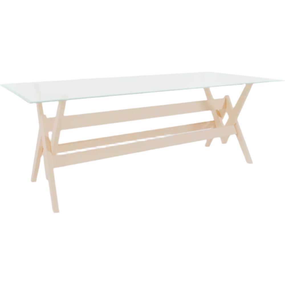 Jeanneret 60" Glass Dining Table