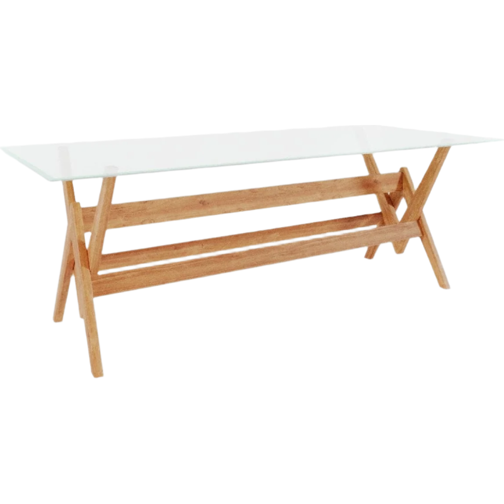 Jeanneret 86" Glass Dining Table