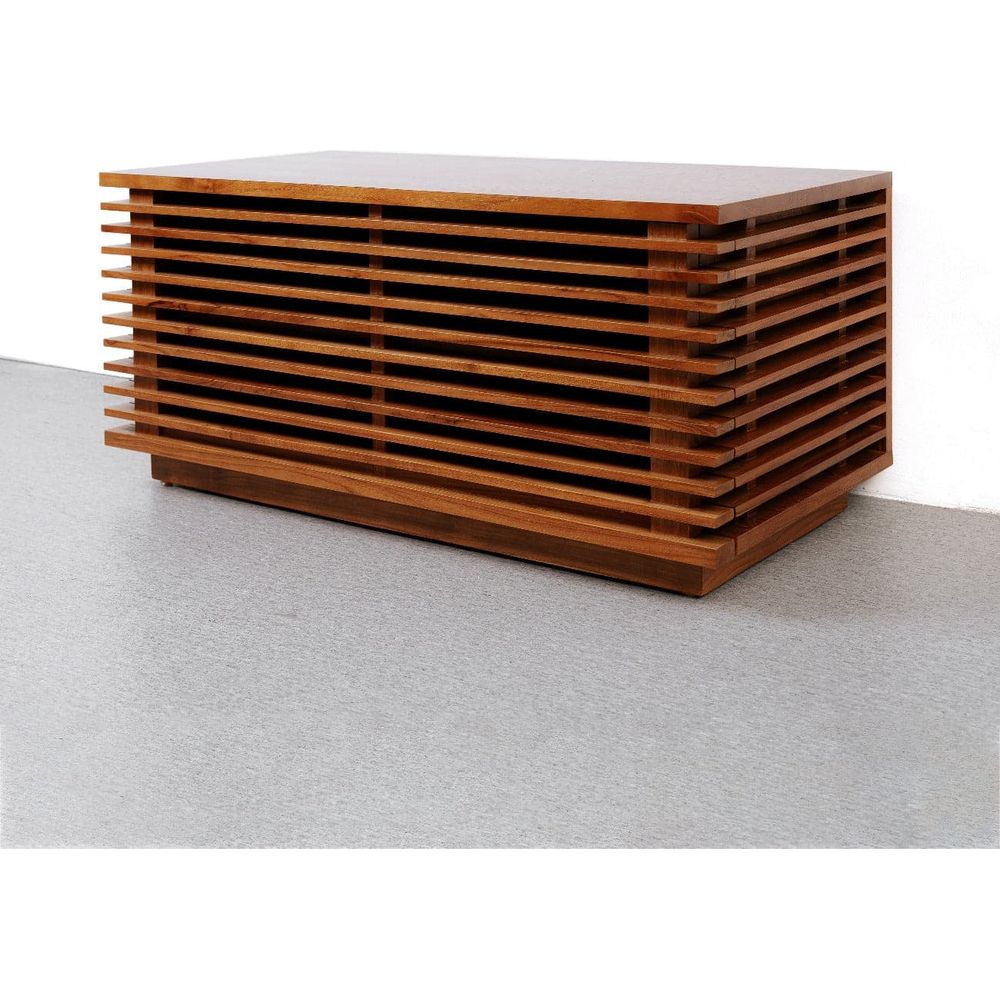 Jensen Slatted Teak Media Console - 35.5 inch-France & Son-FL1524NTRL-Media Storage / TV StandsTeak-3-France and Son