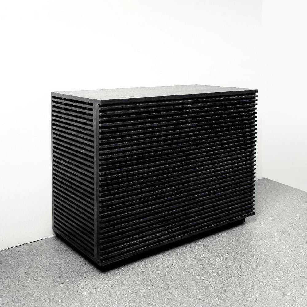 Jensen Slatted Teak Cabinet-France & Son-FL1525BLK-Sideboards & CredenzasBlack-7-France and Son