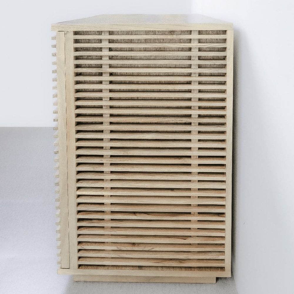 Jensen Slatted Teak Cabinet-France & Son-FL1525IVORY-Sideboards & CredenzasIvory-6-France and Son