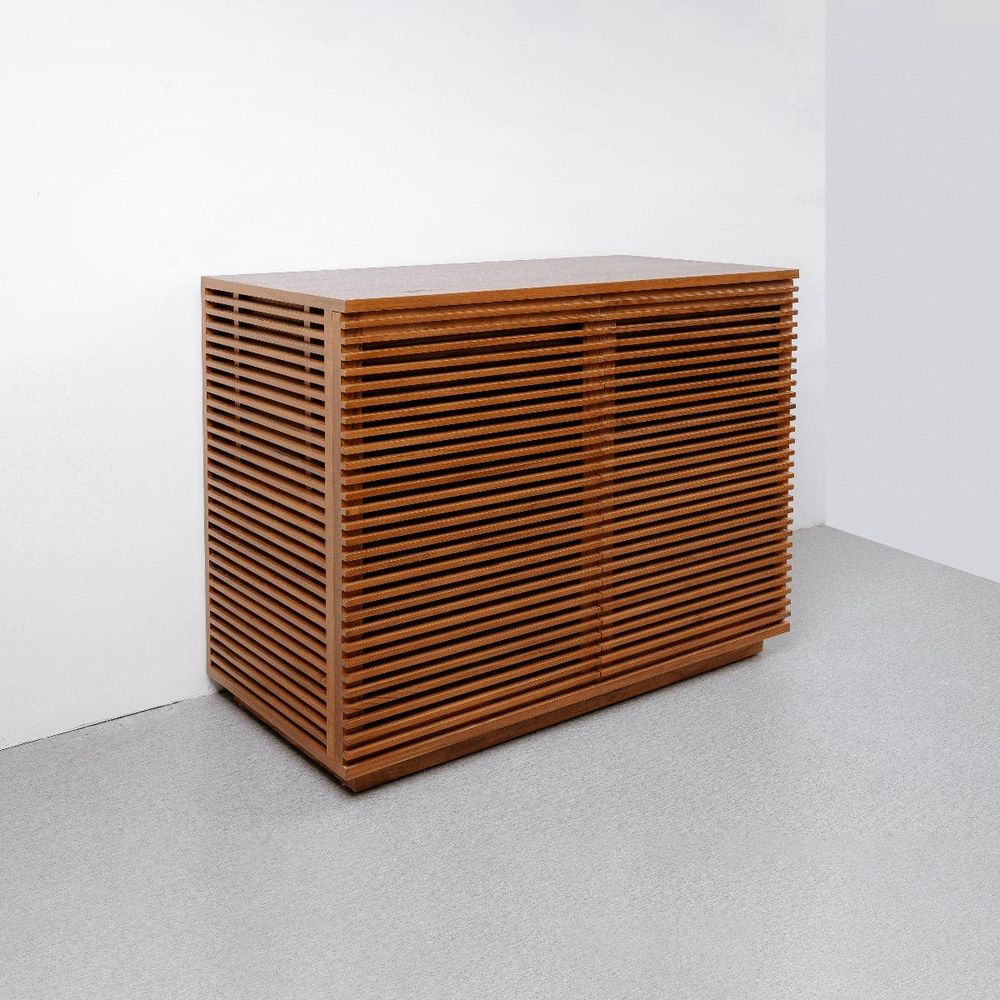 Jensen Slatted Teak Cabinet-France & Son-FL1525IVORY-Sideboards & CredenzasIvory-4-France and Son