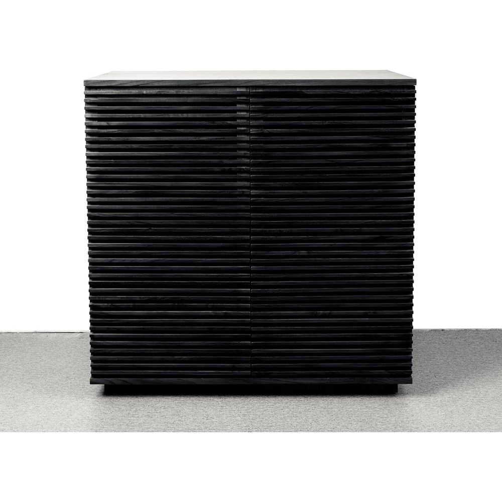 Jensen Slatted Teak Bar Cabinet-France & Son-FL1528BLK-Bar StorageMidnight-5-France and Son