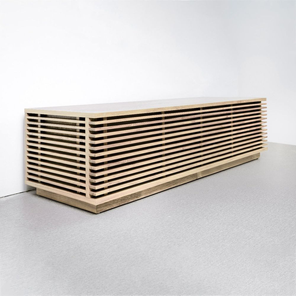 Jensen Slatted Teak Storage Bench-France & Son-FL1530IVORY-BenchesIvory-60"-7-France and Son